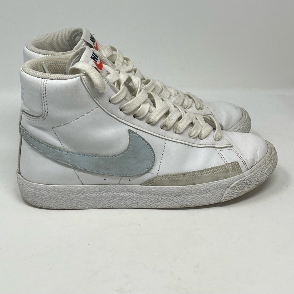 Nike Blazer Mid Like Mike Womens 7 Kids 5.5 White Celestine Blue Leather Sneaker